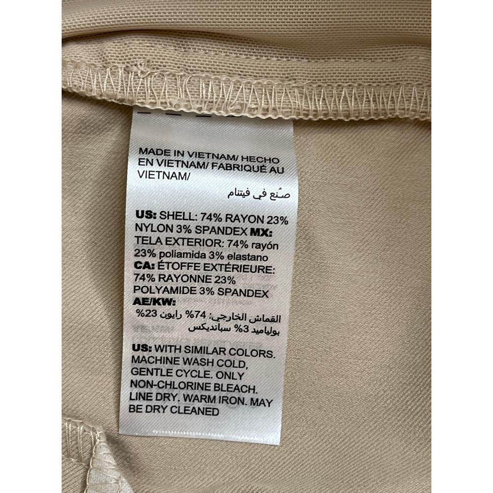 Chico’s pull on tummy control front pockets slim leg tan trouser pants, size 16 - Picture 3 of 13